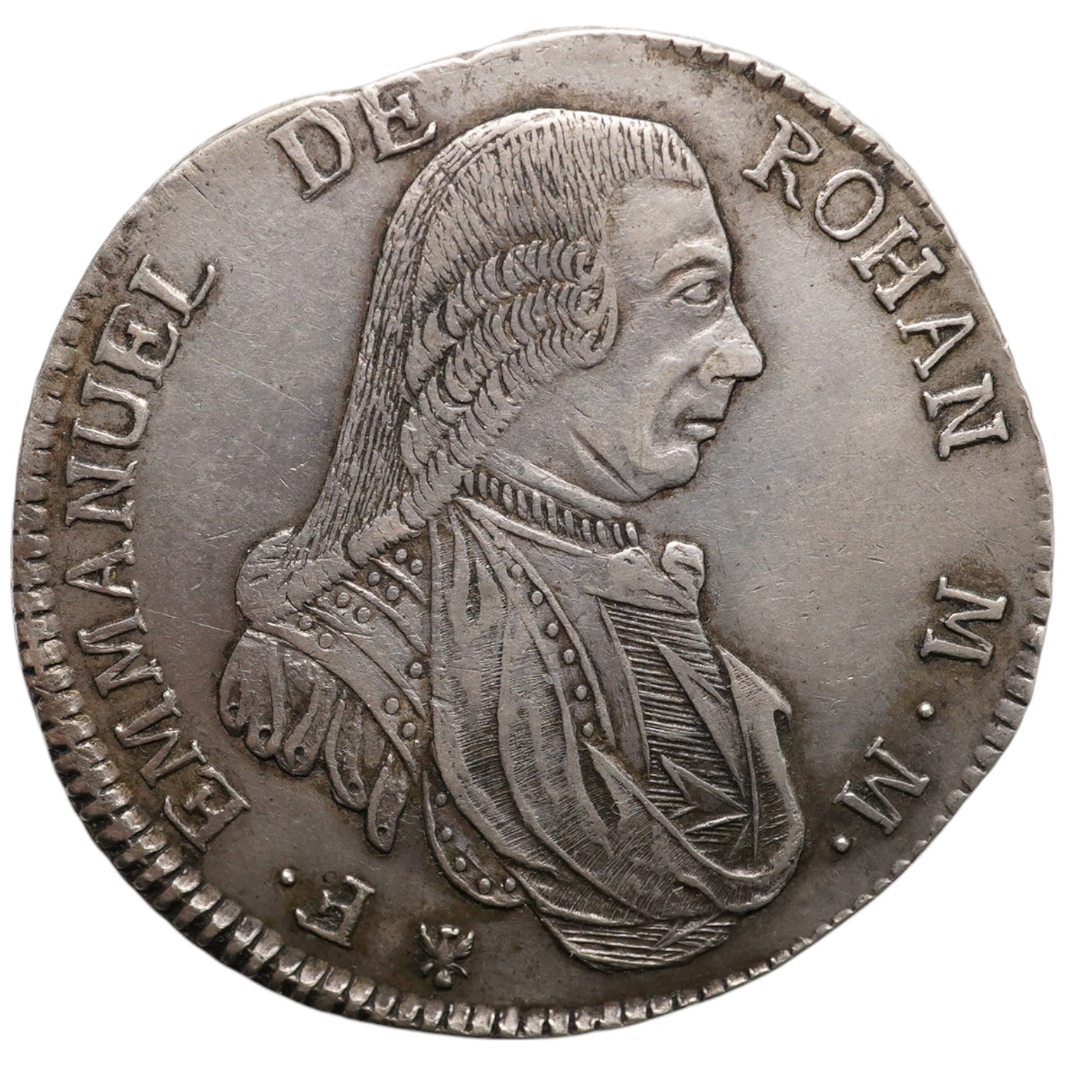 Malta coins, Emanuel de Rohan (1775-1797), silver 30 Tari, 1789 (Restelli 27; Dav. 1609), flan flaw, cleaned otherwise about EF, 29.7g